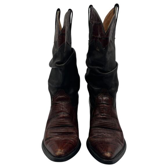 Ariat Gator Croc Embossed Slouch Cowboy Western Boots Size 7 - Picture 3 of 9